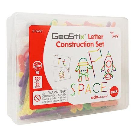 Endless Games Geostix Letter Construction Set for Grade PK Plus, Multi Color EN3483236
